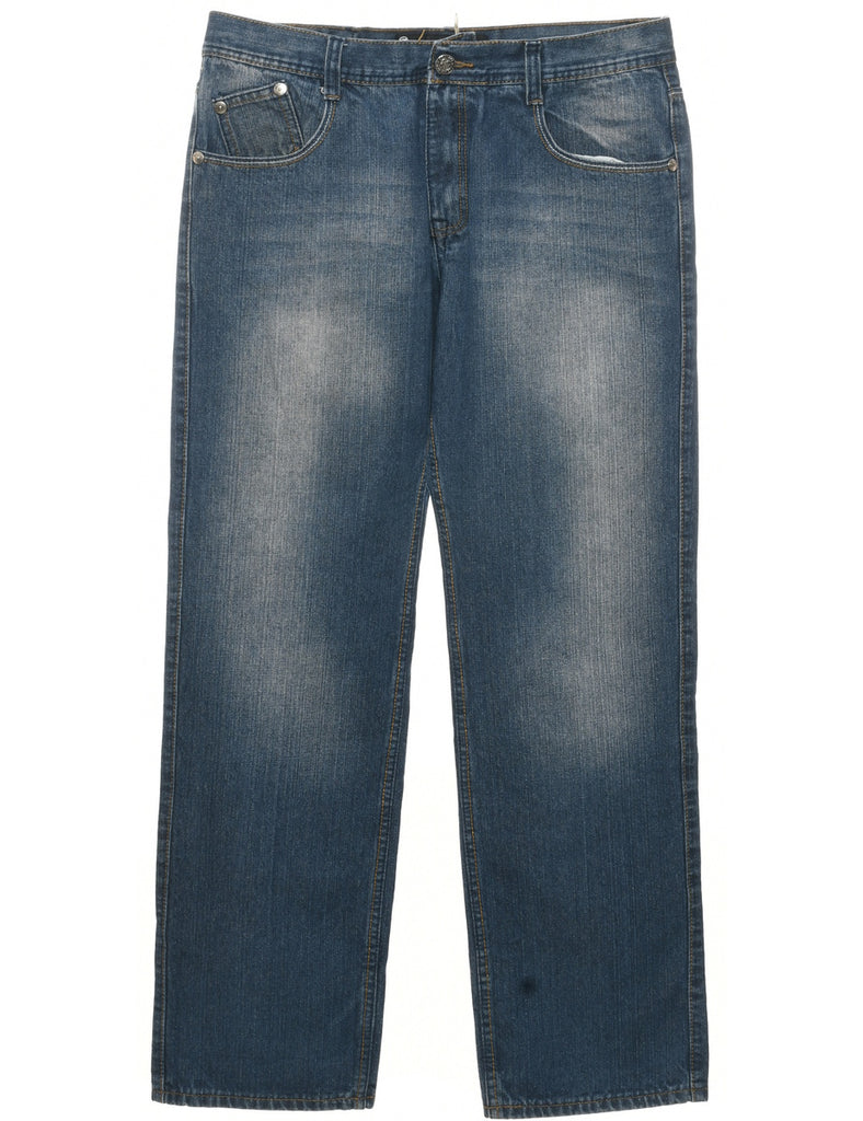 Medium Wash Straight Fit Jeans - W36 L34