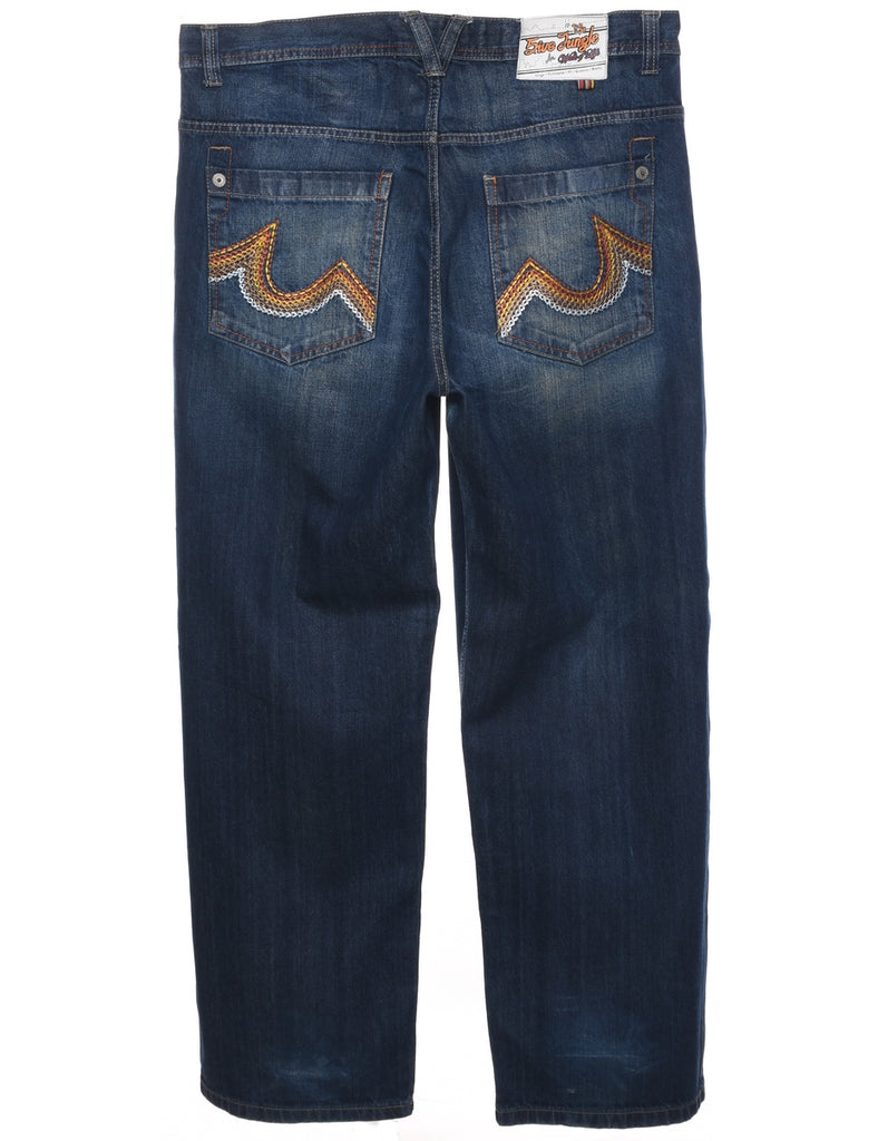 Medium Wash Straight Fit Jeans - W40 L33