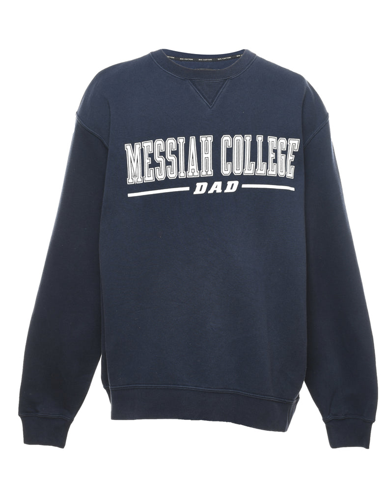 Messiah College Navy & White Printed Sweatshirt - XL