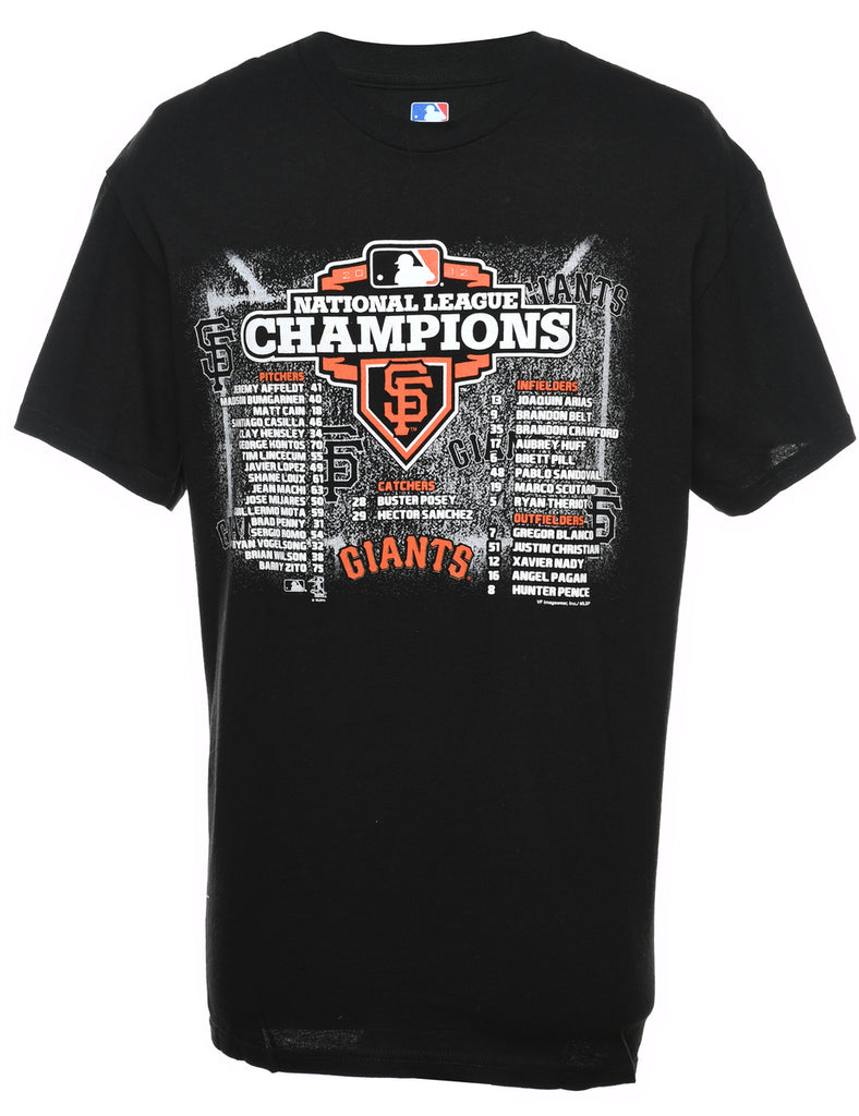 MLB Giants Black & Orange Sports T-shirt - M