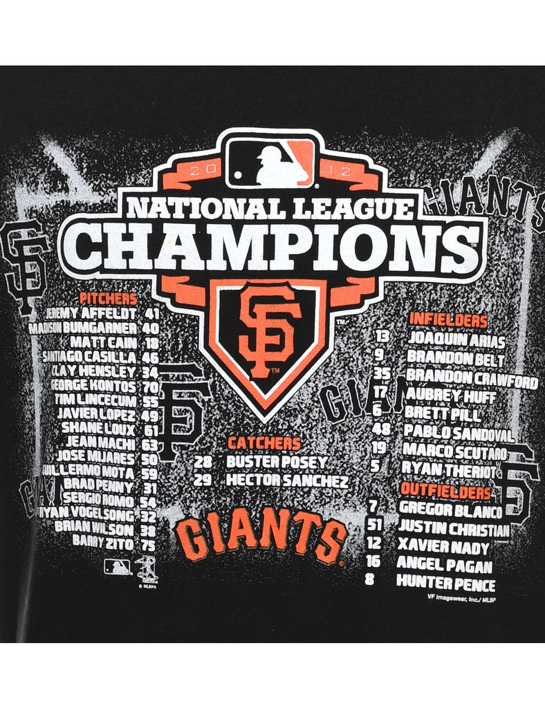 MLB Giants Black & Orange Sports T-shirt - M