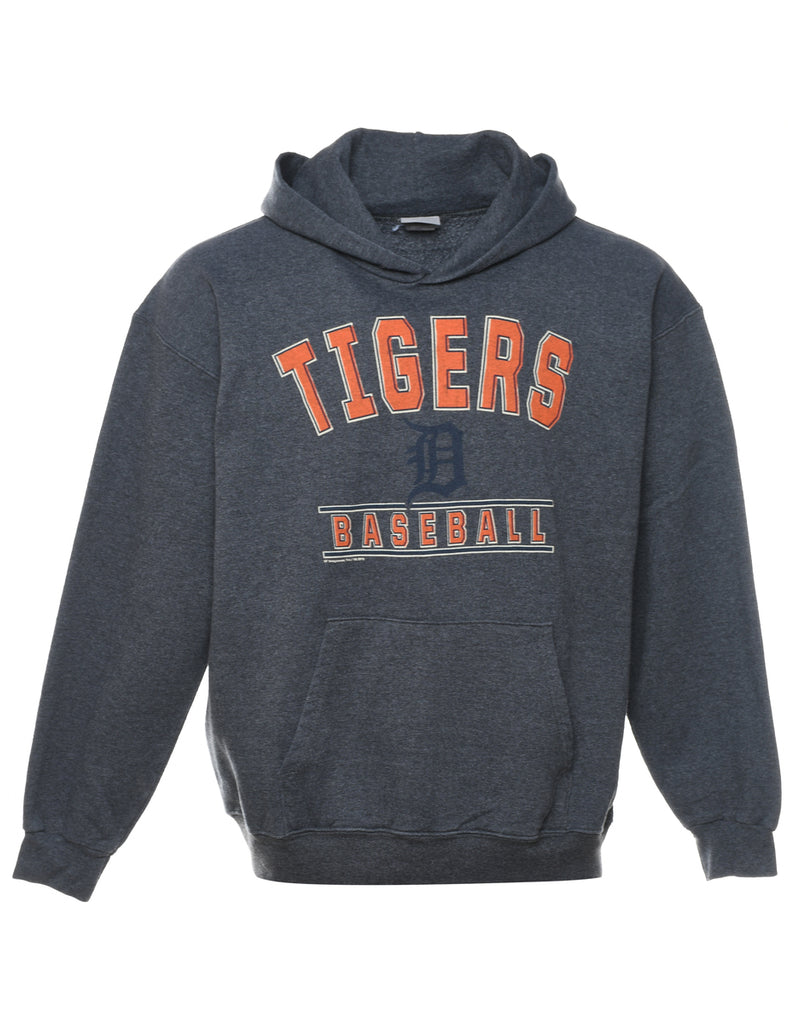 MLB Hooded Orange & Dark Grey Sports Sweatshirt - L