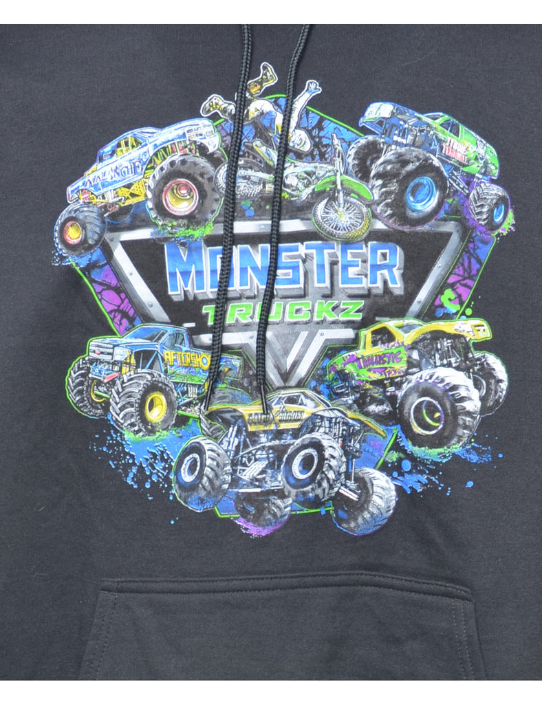 Monster Truckz Printed Hoodie - XL