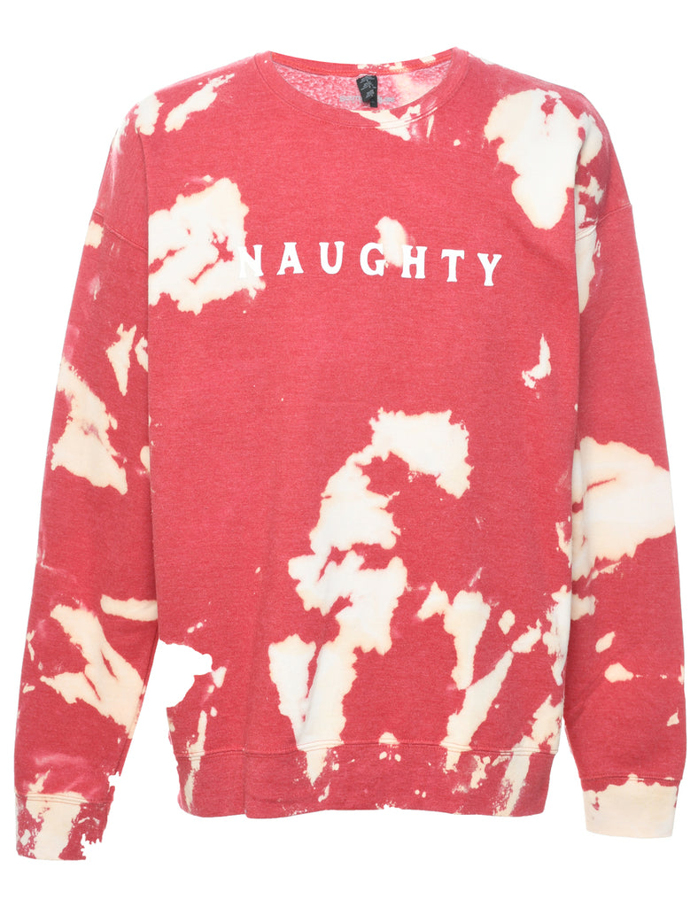 Naughty Tie Dye Christmas Sweatshirt - L