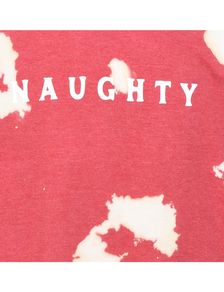 Naughty Tie Dye Christmas Sweatshirt - L