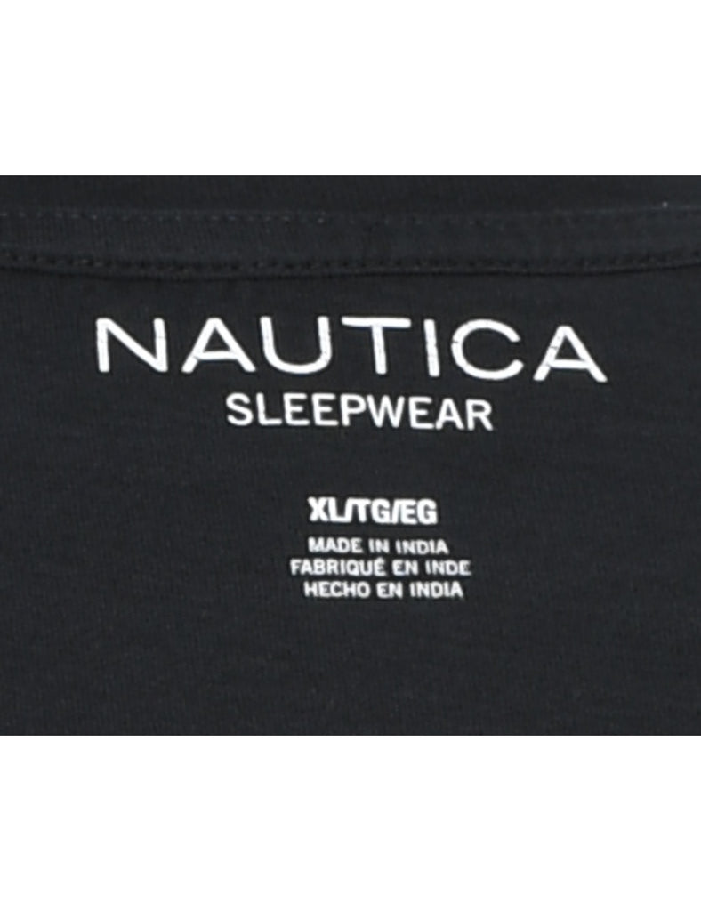 Nautica Printed Black & Multi-Colour T-shirt - XL