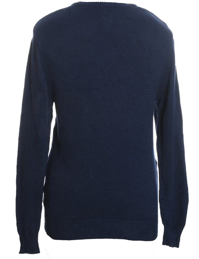 Navy Christmas Jumper - S