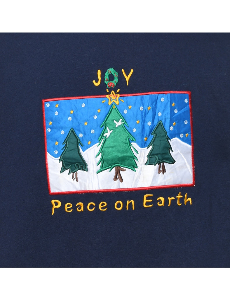 Navy Christmas Sweatshirt - M