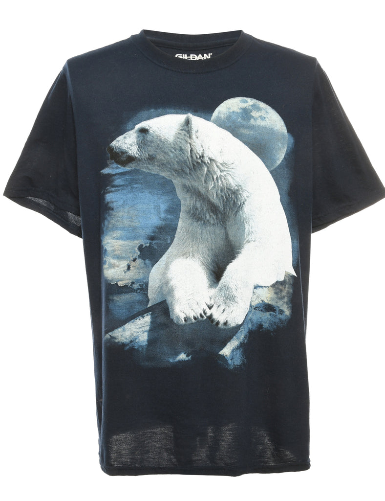 Navy Gildan Animal T-shirt - L