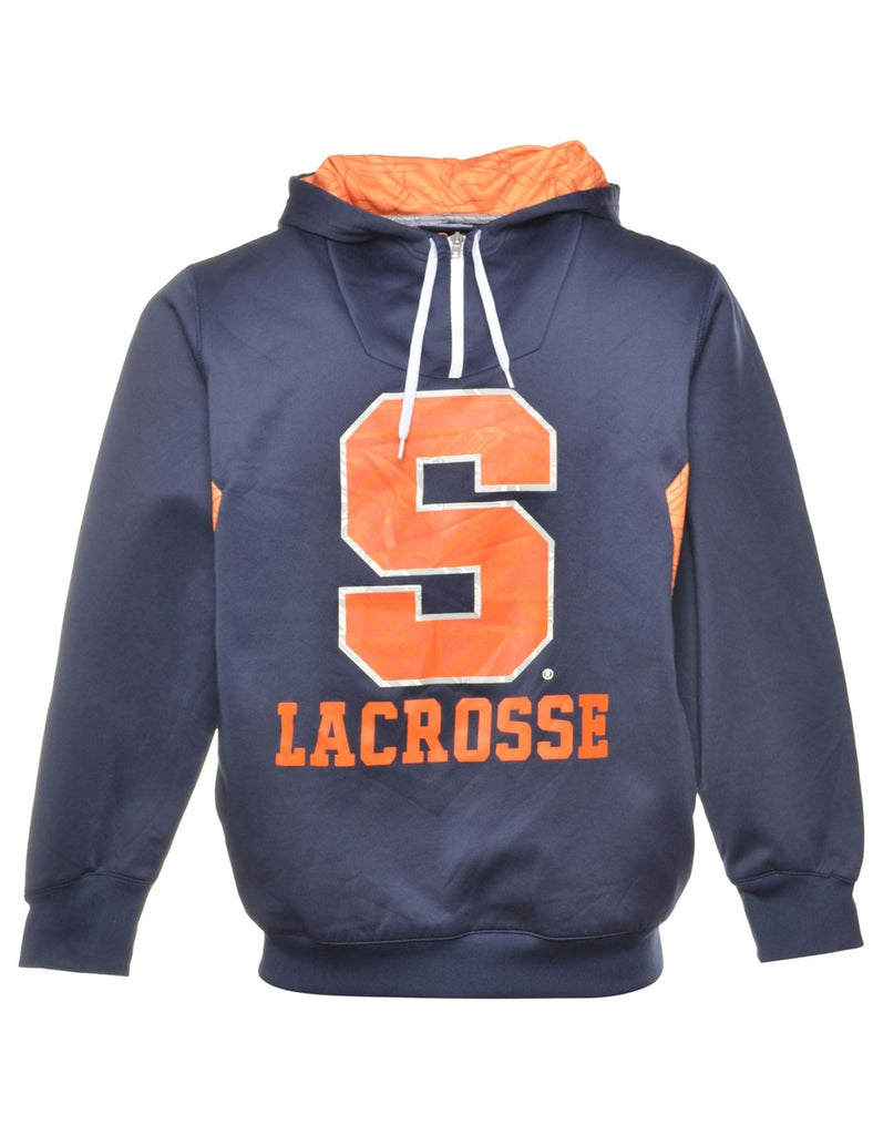 Navy Lacrosse Hoodie - L