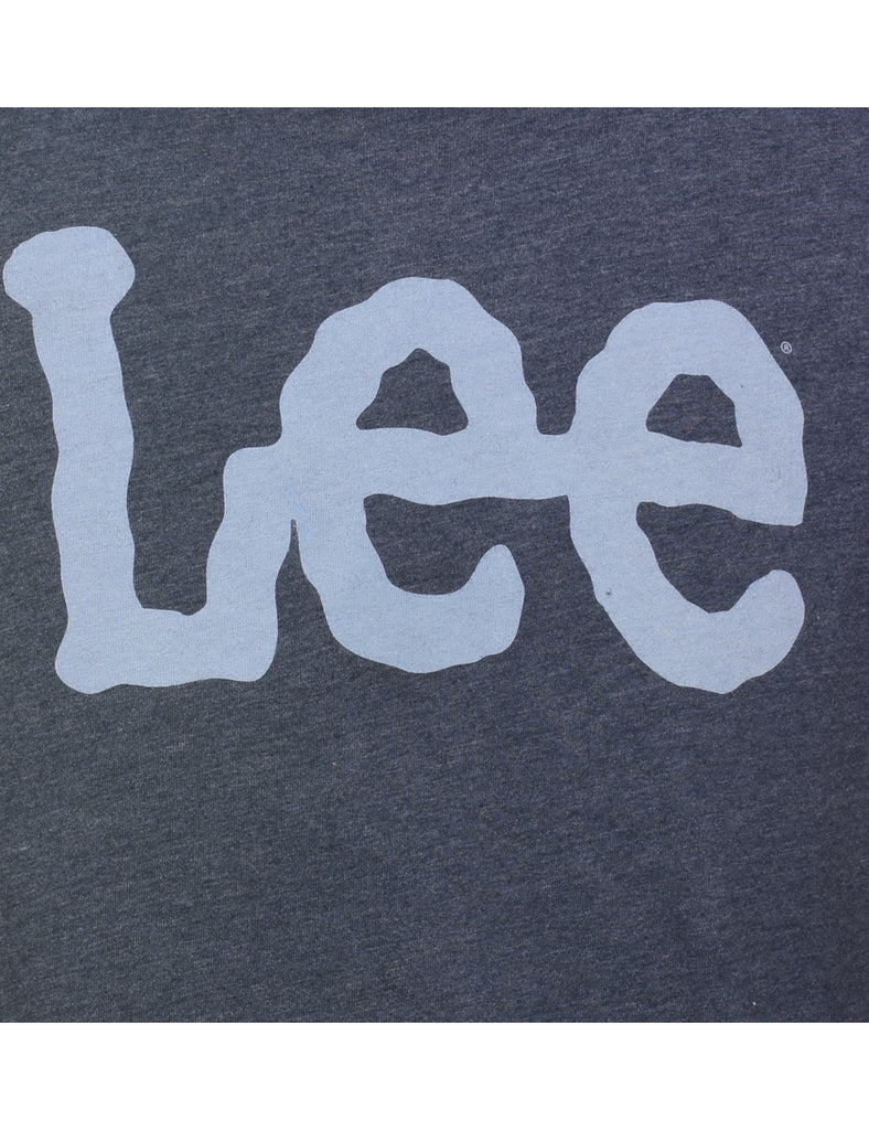 Navy Lee Printed T-shirt - L