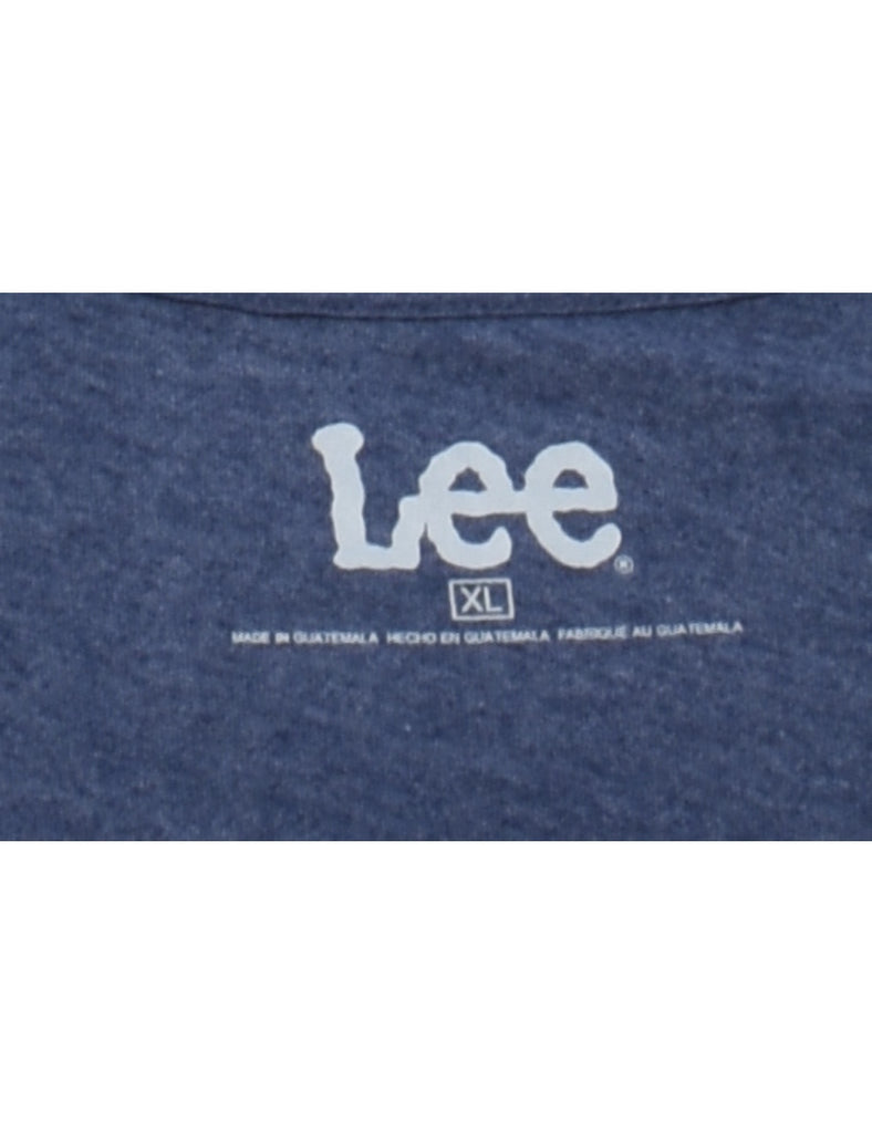 Navy Lee Printed T-shirt - L