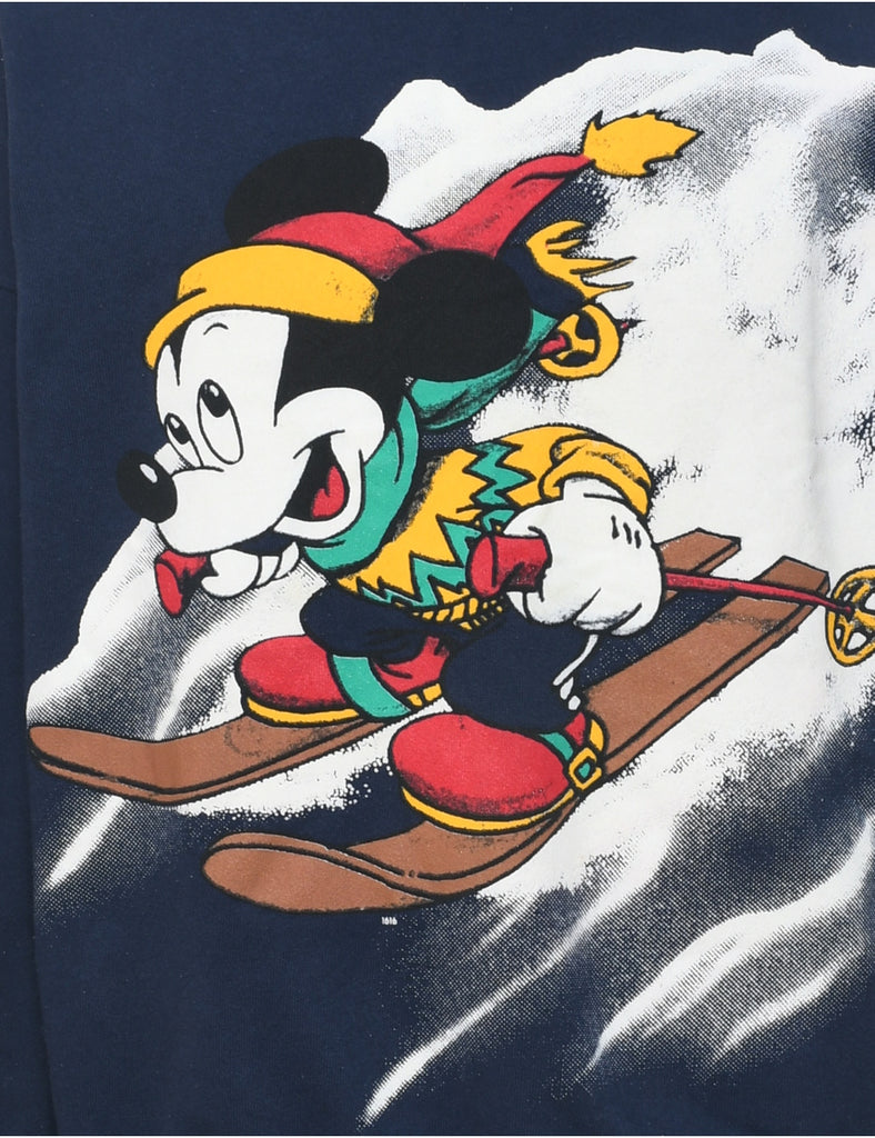 Navy Micky Mouse Christmas Sweatshirt - XXL