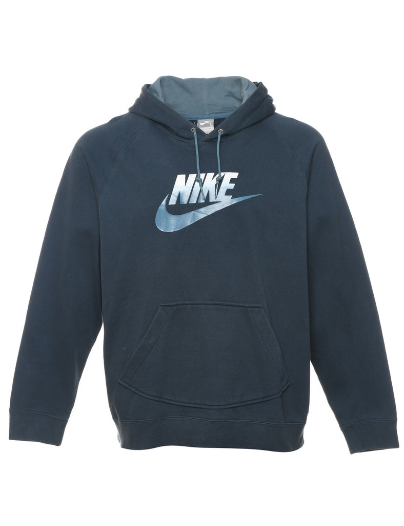 Navy Nike Hooded Sweatshirt  - L