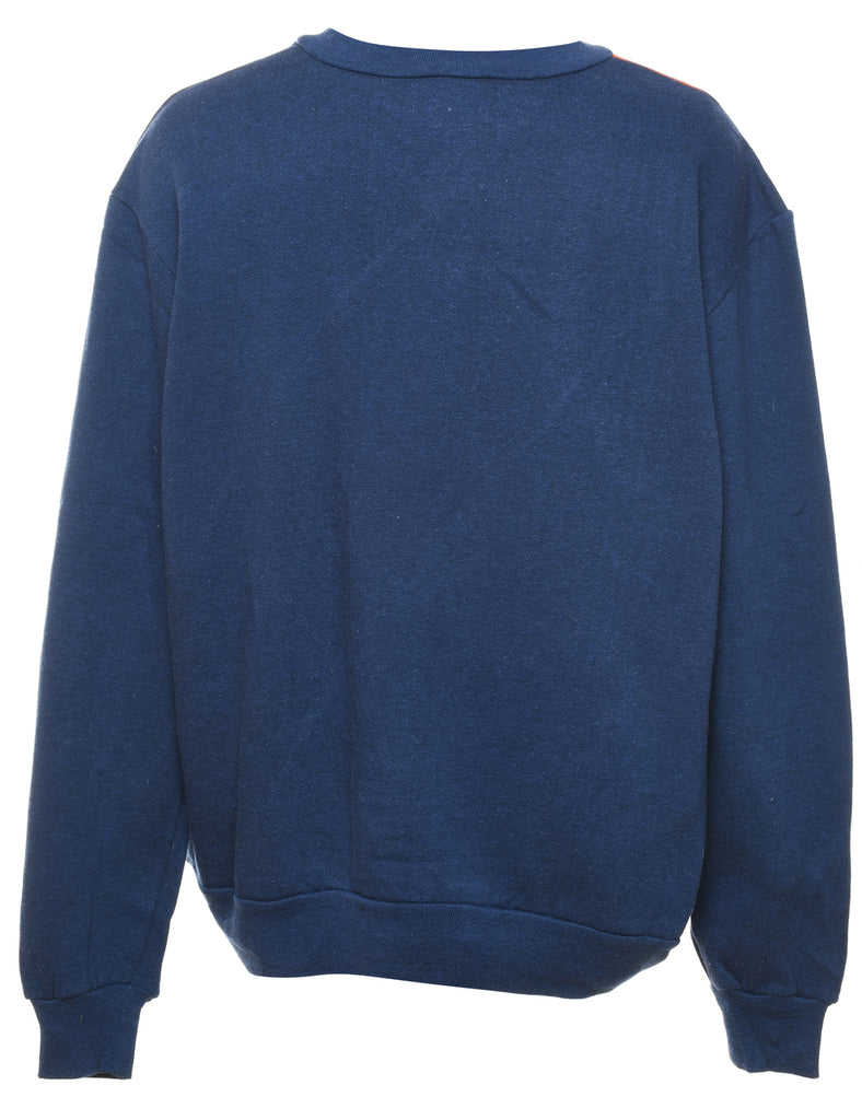 Navy & Orange Contrast Sweatshirt - XL