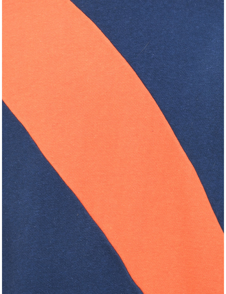 Navy & Orange Contrast Sweatshirt - XL