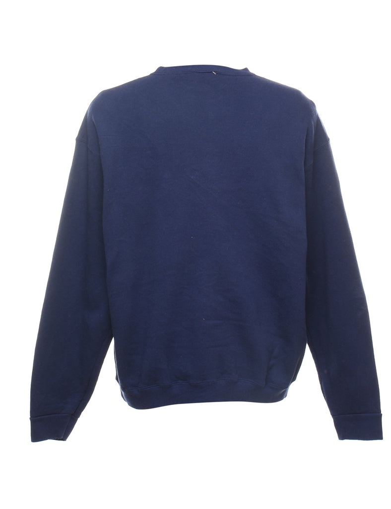 Navy Printed Sweatshirt - XL