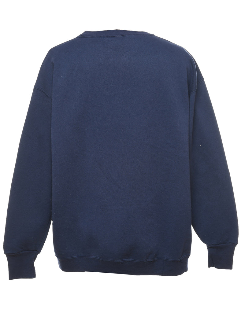 Navy Printed Sweatshirt - XL