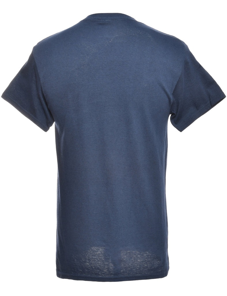 Navy Printed T-shirt - M