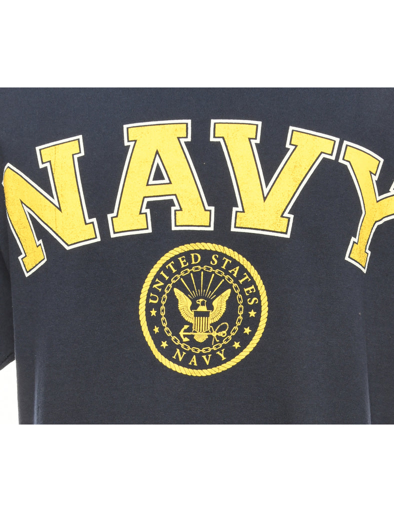 Navy Printed T-shirt - M