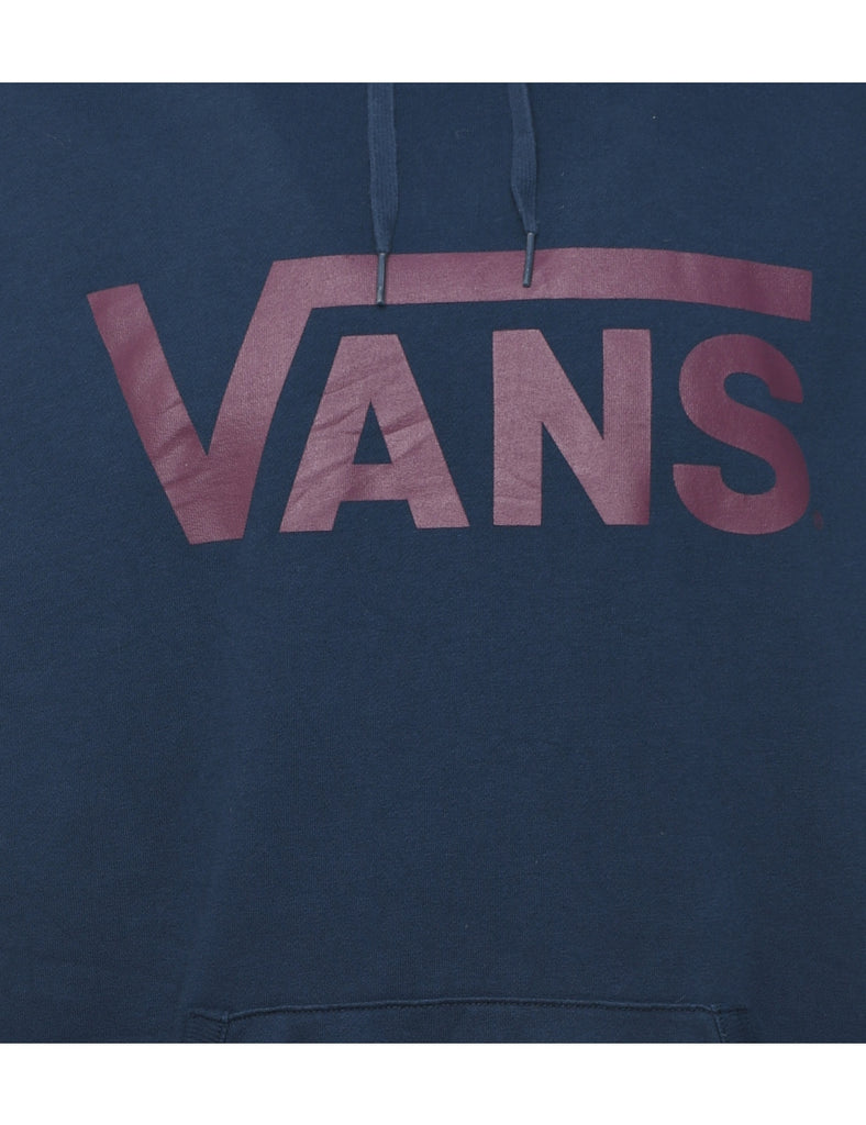 Navy Printed Vans Hoodie - M