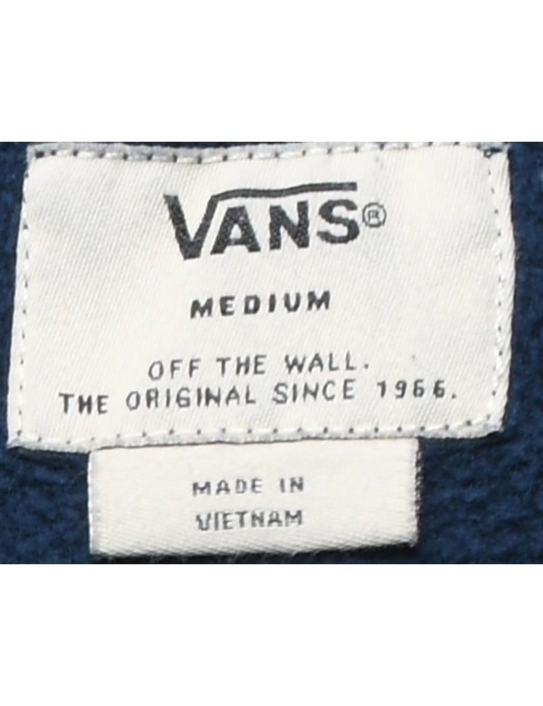 Navy Printed Vans Hoodie - M