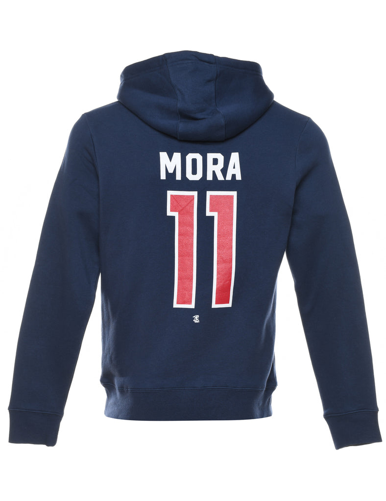 Navy & Red Braves Hooded Sports Sweatshirt - M