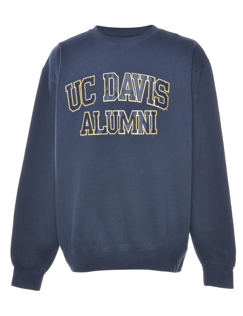 Navy Uc Davis Alumni Printed Sweatshirt - L