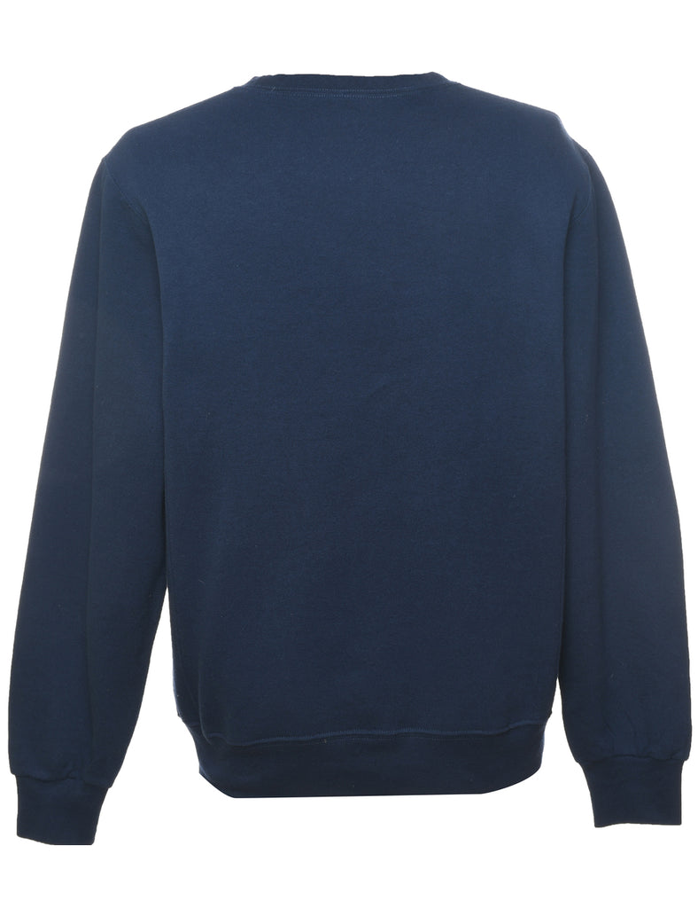 Navy Vintage Plain Navy Sweatshirt - M