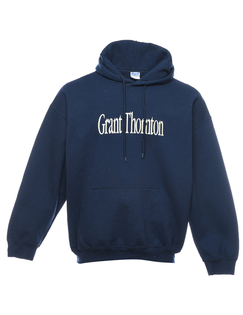 Navy & White Grant Thornton Printed Hoodie - XL