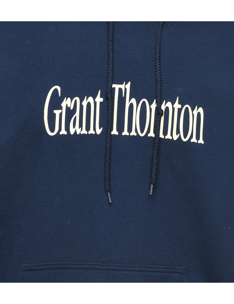 Navy & White Grant Thornton Printed Hoodie - XL