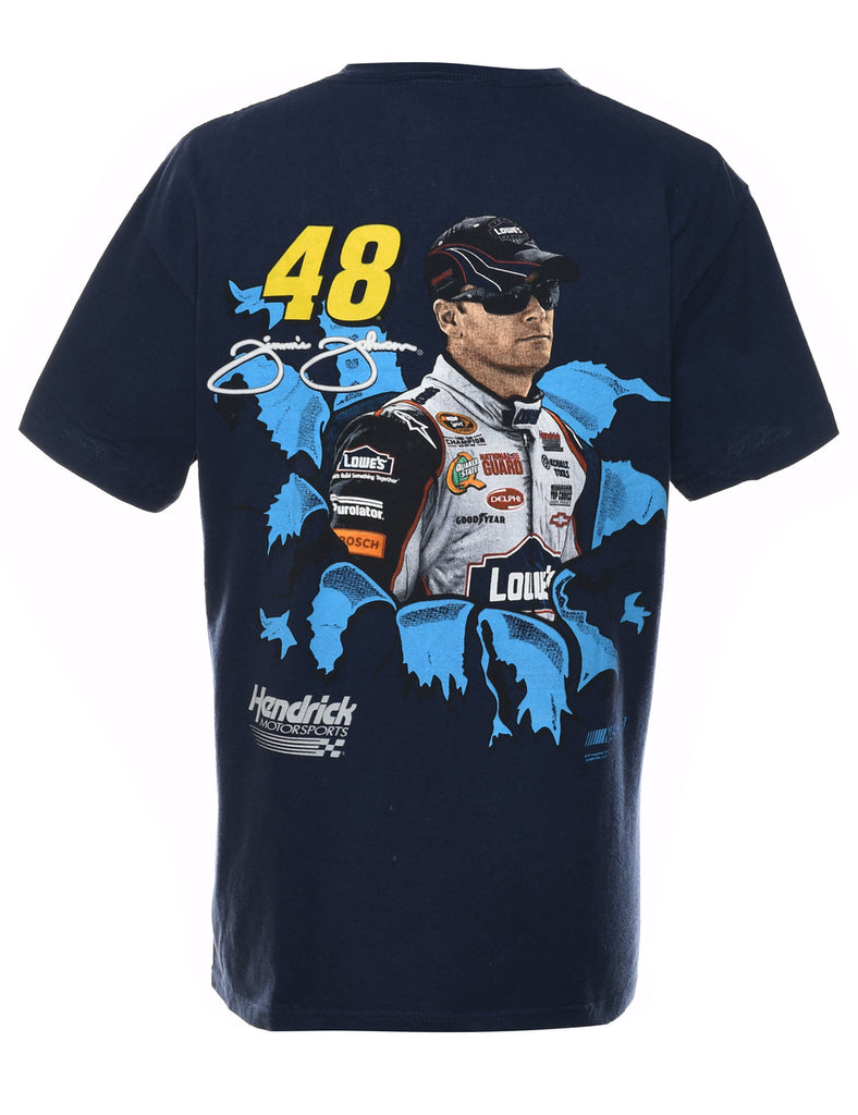 Navy & Yellow Jimmie Johnson NASCAR T-Shirt - M