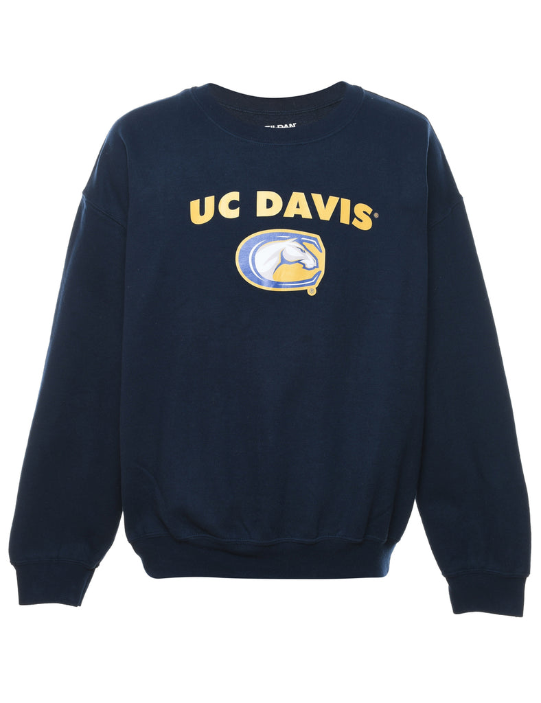 Navy & Yellow UC Davis Printed Sweatshirt - L