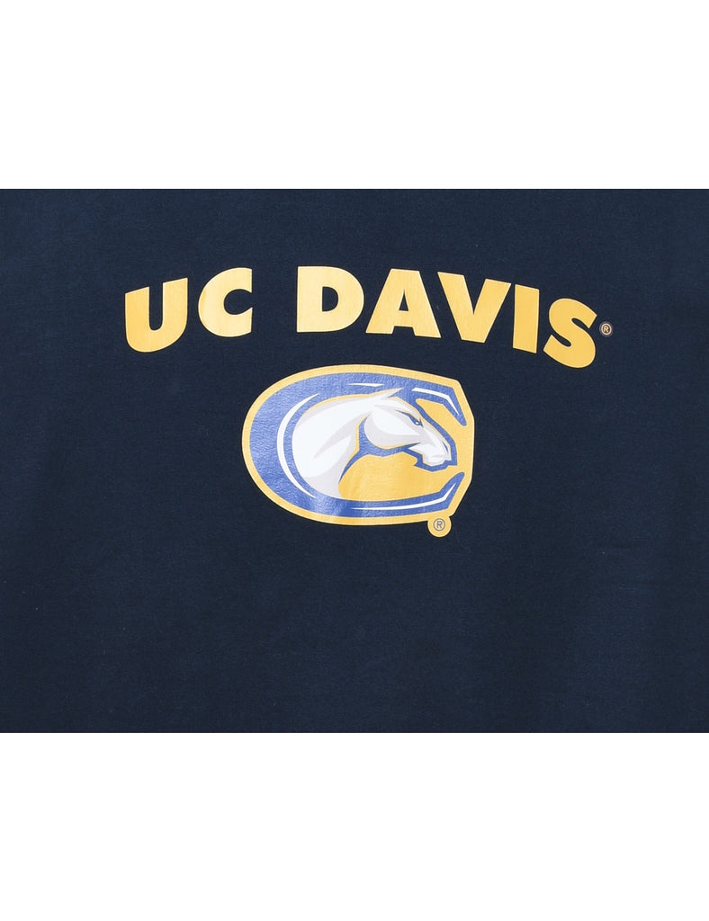 Navy & Yellow UC Davis Printed Sweatshirt - L