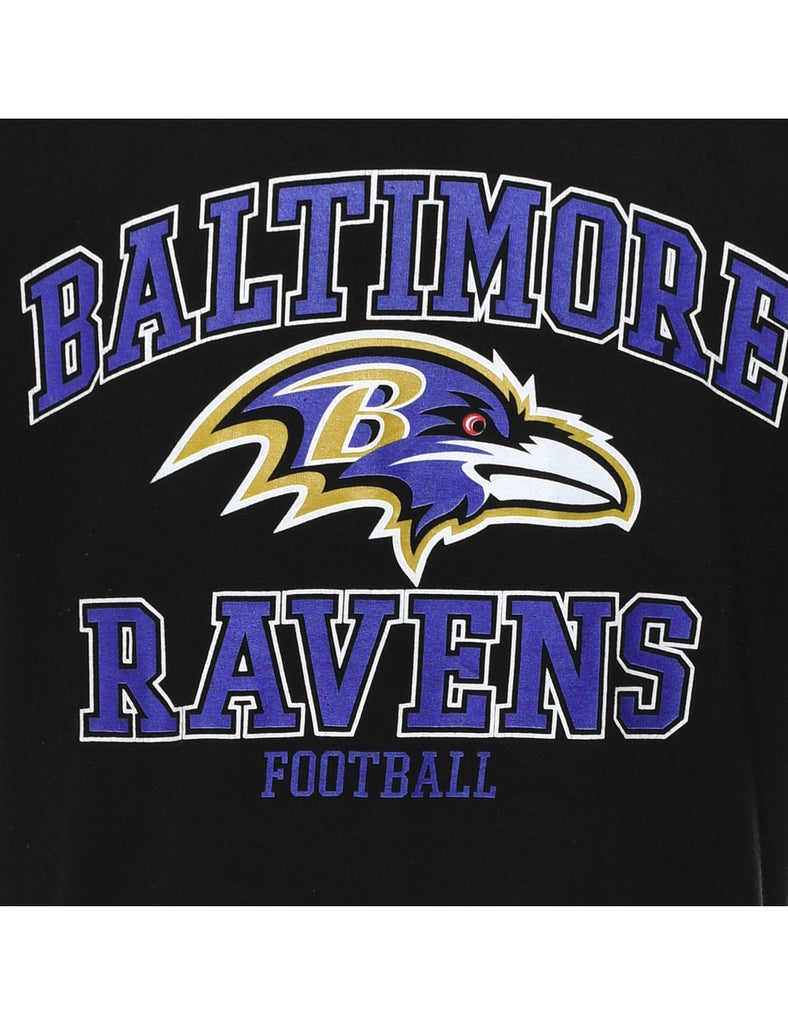 NFL Baltimore Ravens Black & Purple Sports T-shirt - M