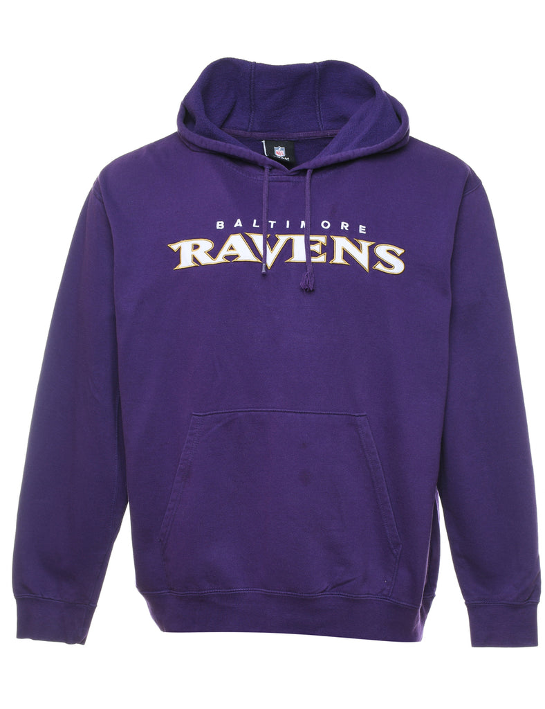 NFL Ravens Hooded Purple Hoodie - L