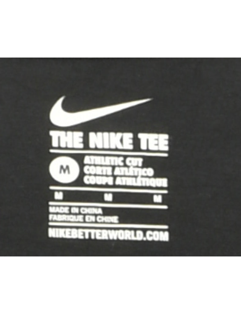 Nike Black & Orange Printed T-shirt - M