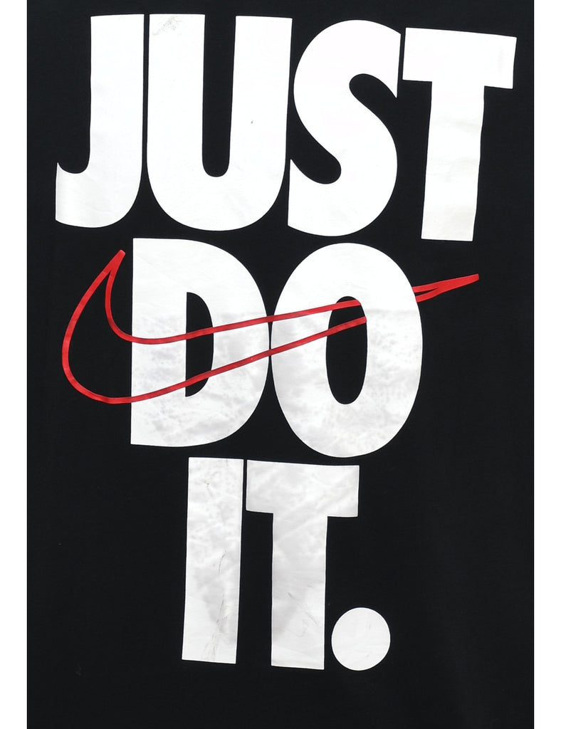 Nike Just Do It Printed Black, Red & White T-shirt - L