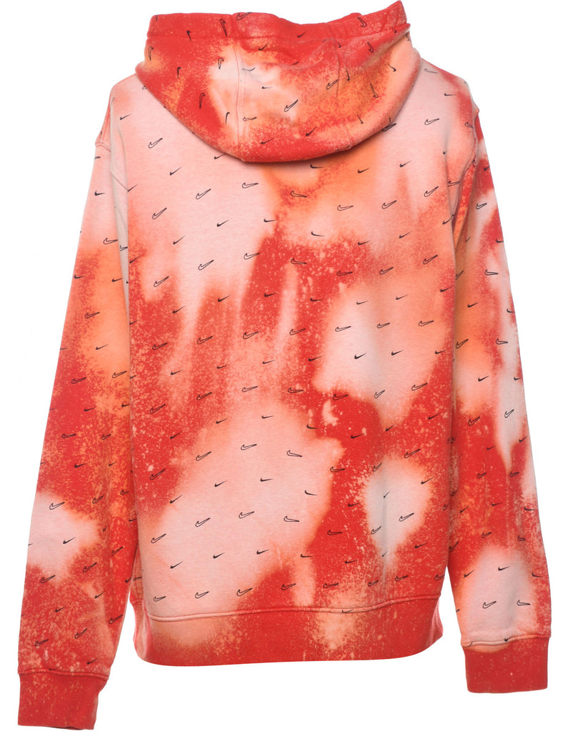 Nike Pale Pink & Coral Tie-Dye Hoodie - L