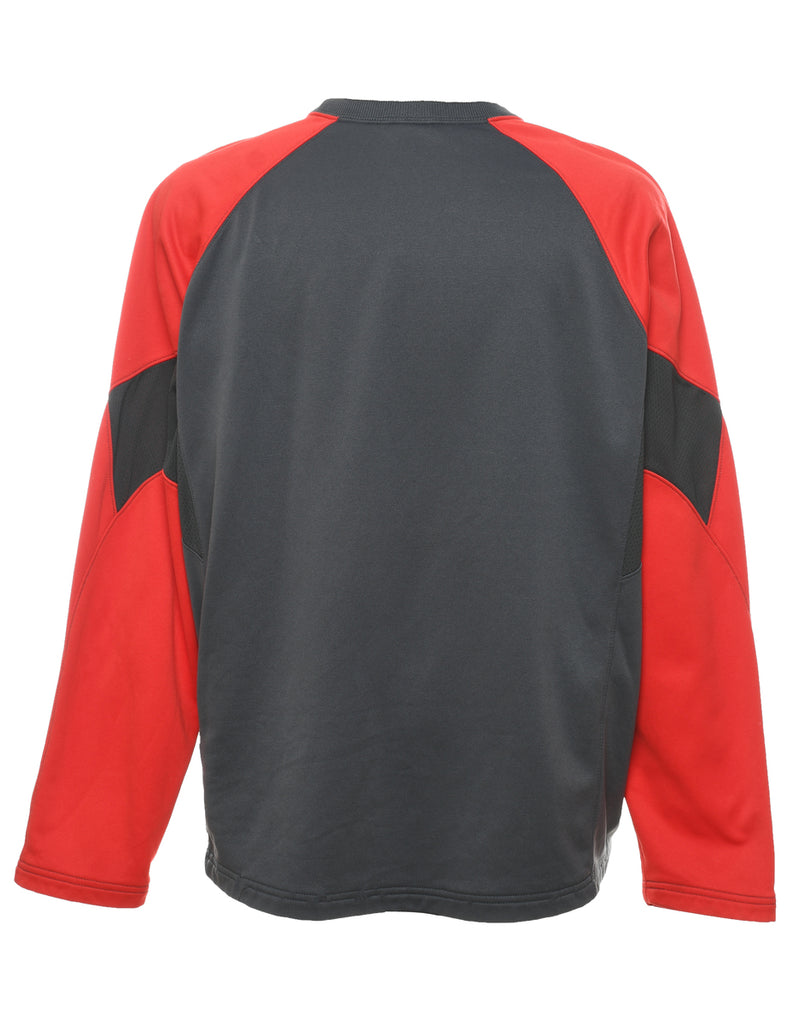 Nike Printed Grey & Red Contrast Sweatshirt - XL