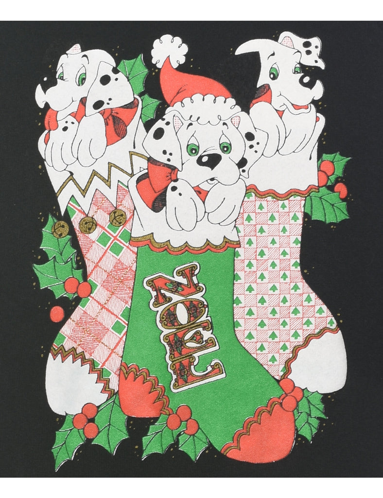 Noel Animal Design Christmas Sweatshirt - M