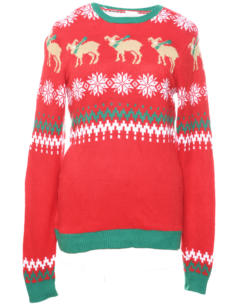 Nordic Print Christmas Jumper - M