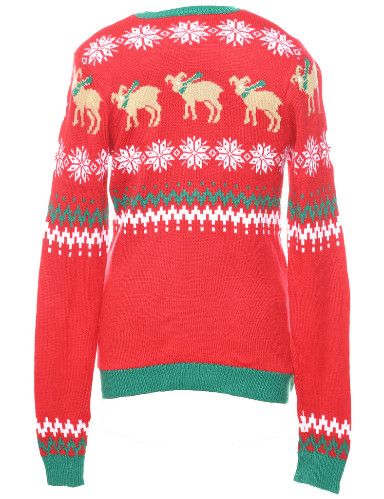 Nordic Print Christmas Jumper - M