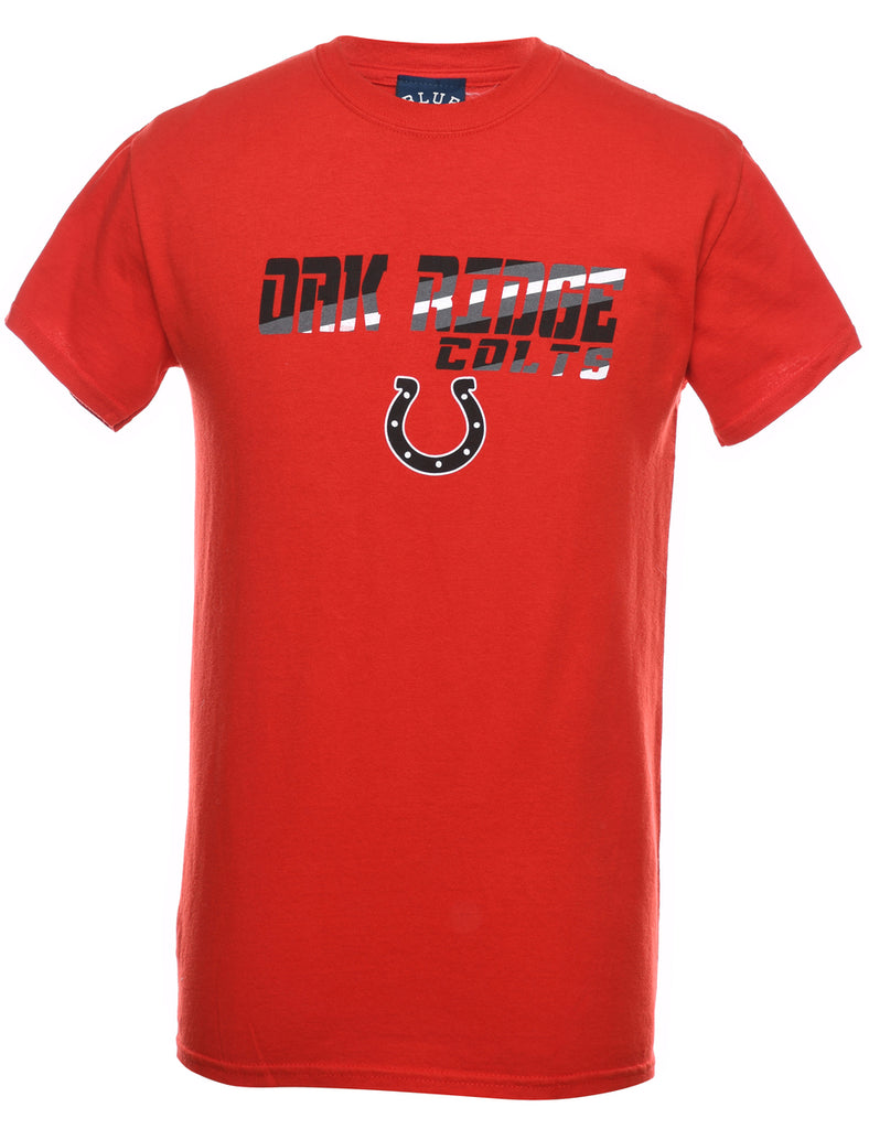 Oak Ridge Colts Printed Red T-shirt - S