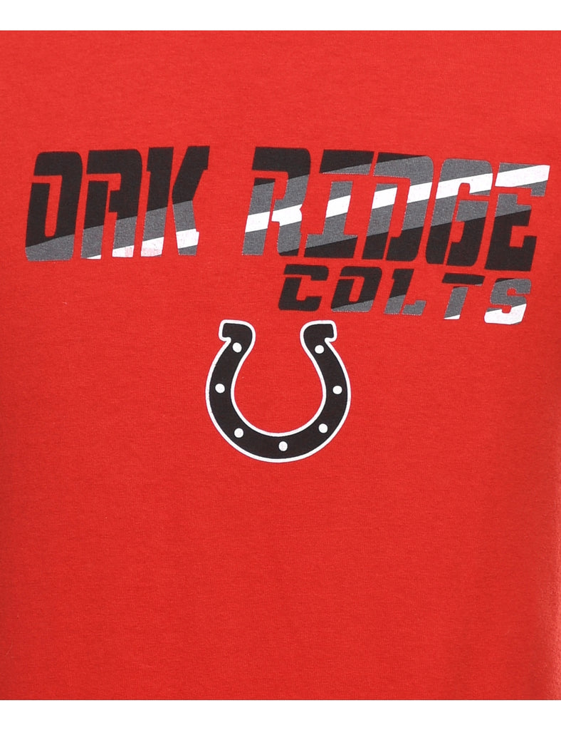 Oak Ridge Colts Printed Red T-shirt - S