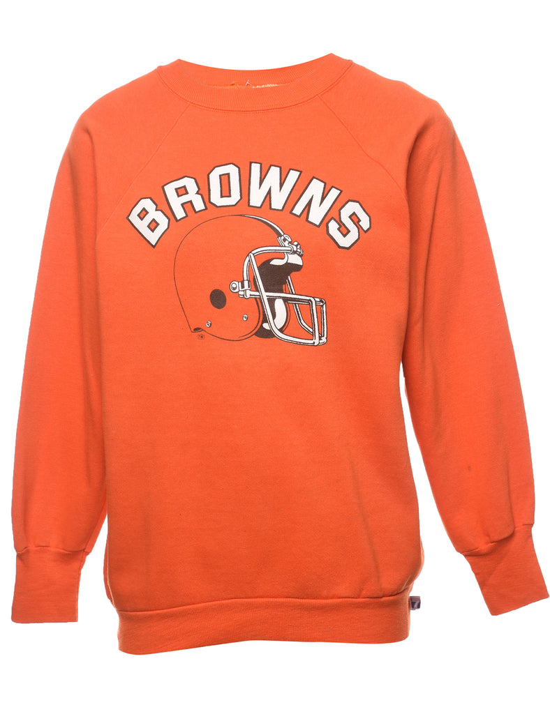 Orange Cleveland Browns NBA Printed Sweatshirt - M