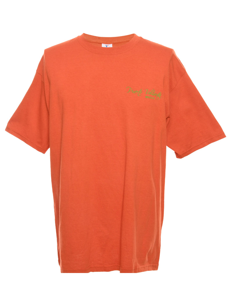 Orange Printed T-shirt - L