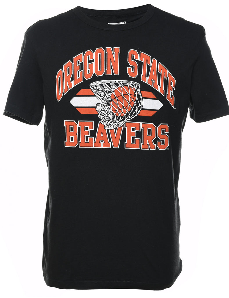 Oregon State Beavers Black & Orange Printed T-shirt - S