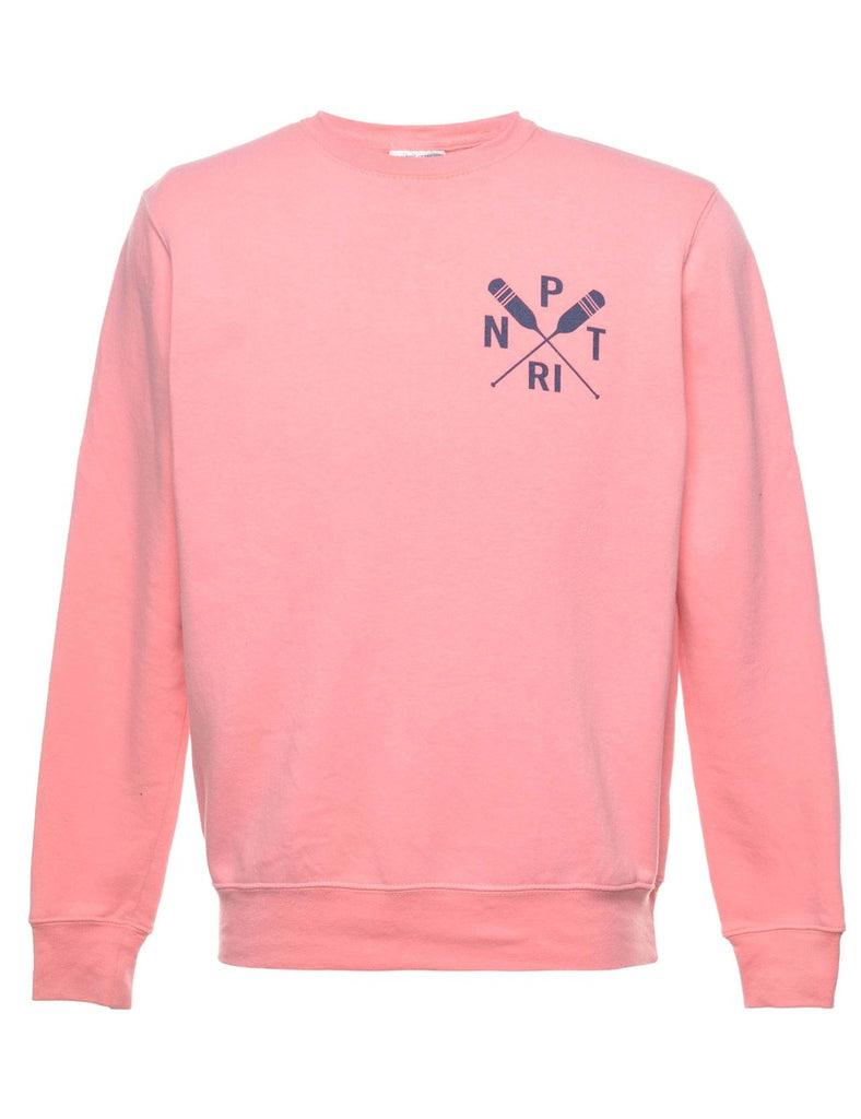 Pale Pink Printed Sweatshirt - M