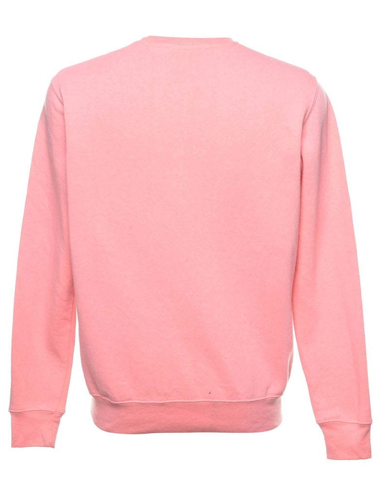 Pale Pink Printed Sweatshirt - M